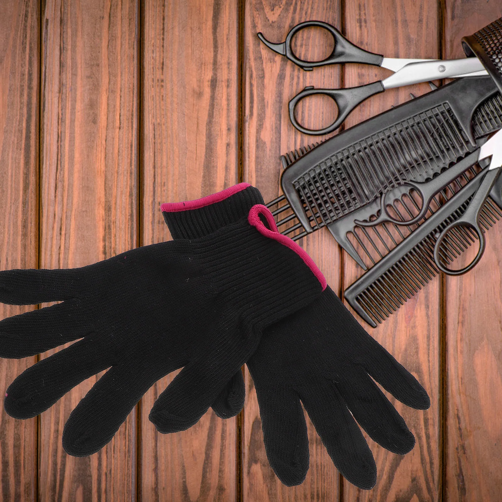 

Heat Resistant Gloves Anti Scald Silicone Bumps Proof Cotton Hair Styling Accessories Longlasting Household Use