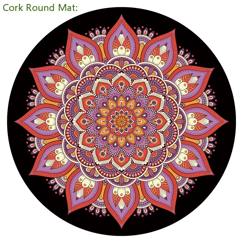 

Manufacturer Supply Custom Printed Home Used Non slip Natural Rubber Microfiber Suede Round Yoga Mat