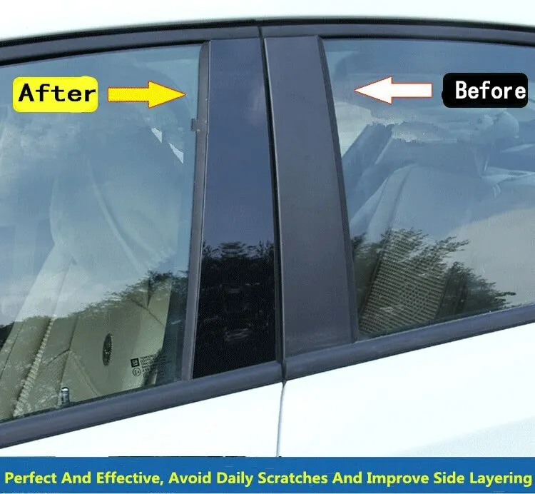8 PCS Glossy Black Pillar Posts Door Trim Cover Kit FOR HYUNDAI TUCSON 2015-2019