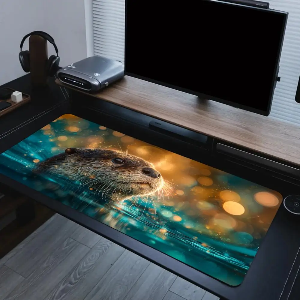 Elegant Otter Mouse Pad Large Computer Office Game Table Mats Rubber Anti-slip XXL Mouse Mat HDP Long Desk Pads Extended pad
