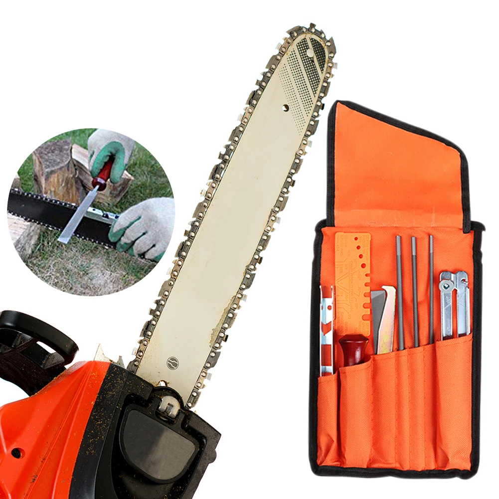 

Chainsaw Chain Grinding Kit Professional Chain Saw Sharpening File Round/Flat File Sharpener Tools with Bag for Woodworking