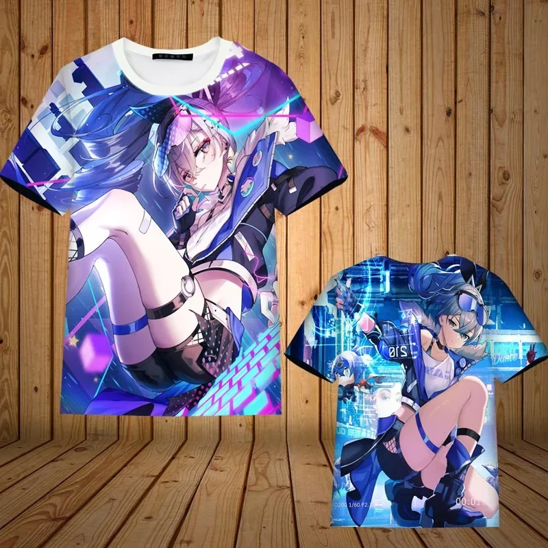 

Game Honkai Star Rail Himeko3D Printed Plus Size Men's and Women's T-shirt Anime Harajuku Street Sport Quick Dry Breathable