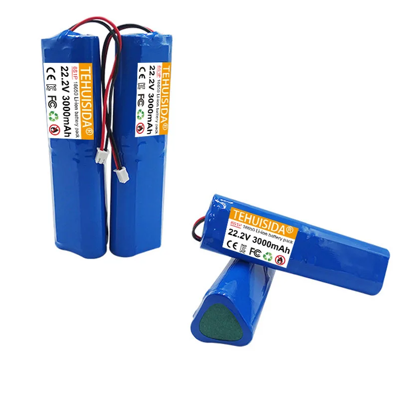 18650 Battery Pack 22.2V 24V 6S 3000mAh Large Capacity Audio Monitoring Toys LED Handheld Stick Light 25.2V Rechargeable Battery