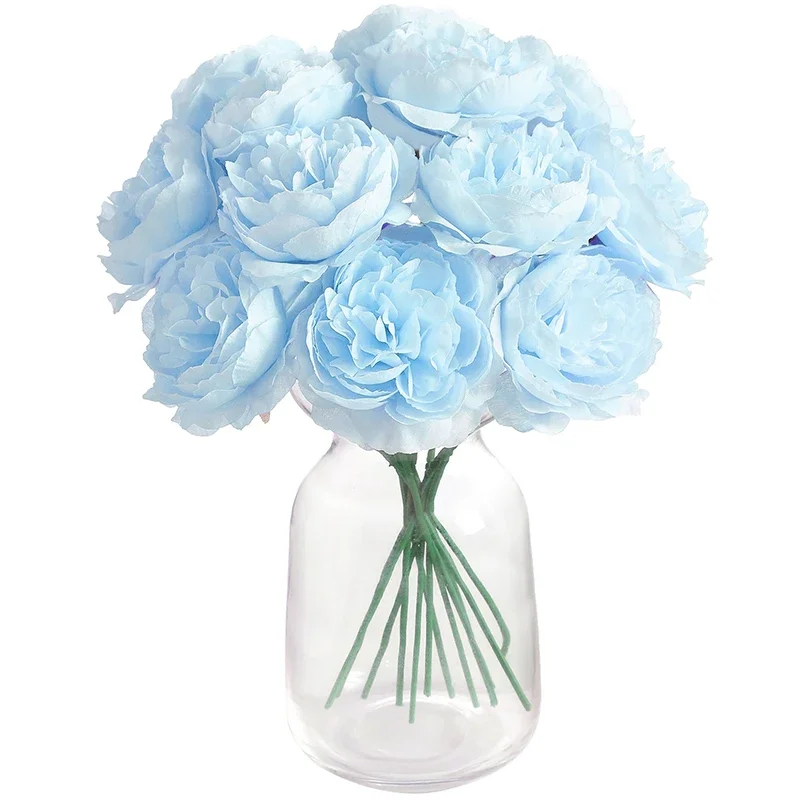 6 Stück künstliche Blumen, Blumenstrauß, 20 cm, künstliche Seidenblumen, Bündel für Zuhause, Raumdekoration, Hochzeitsdekoration, Vase, Ornament, Zubehör – Detail 1
