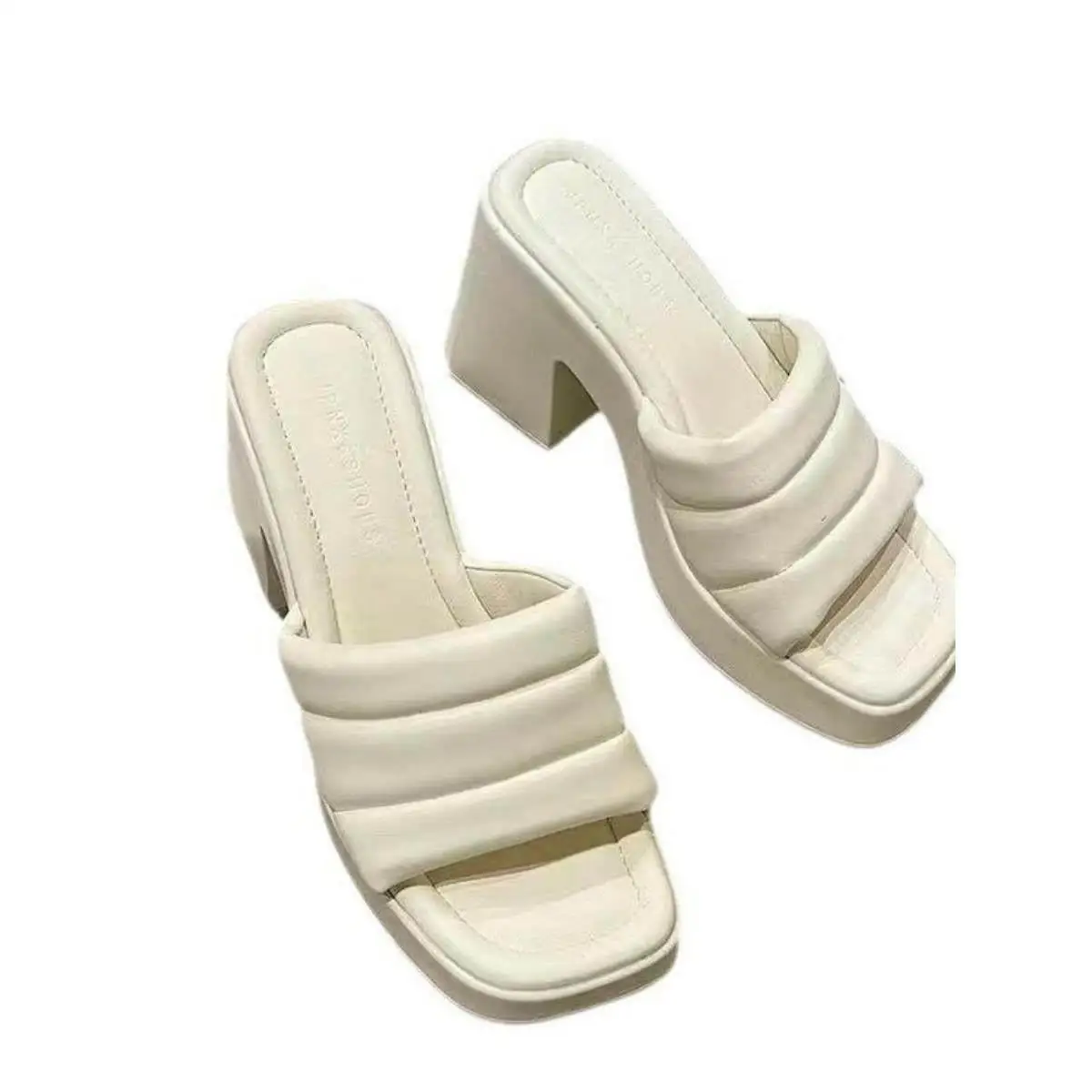 

Thick Heel Wide Bottom Platform Sandals Women's Summer New Style Waterproof High Heels Casual Slip-On Shoes for Autumn