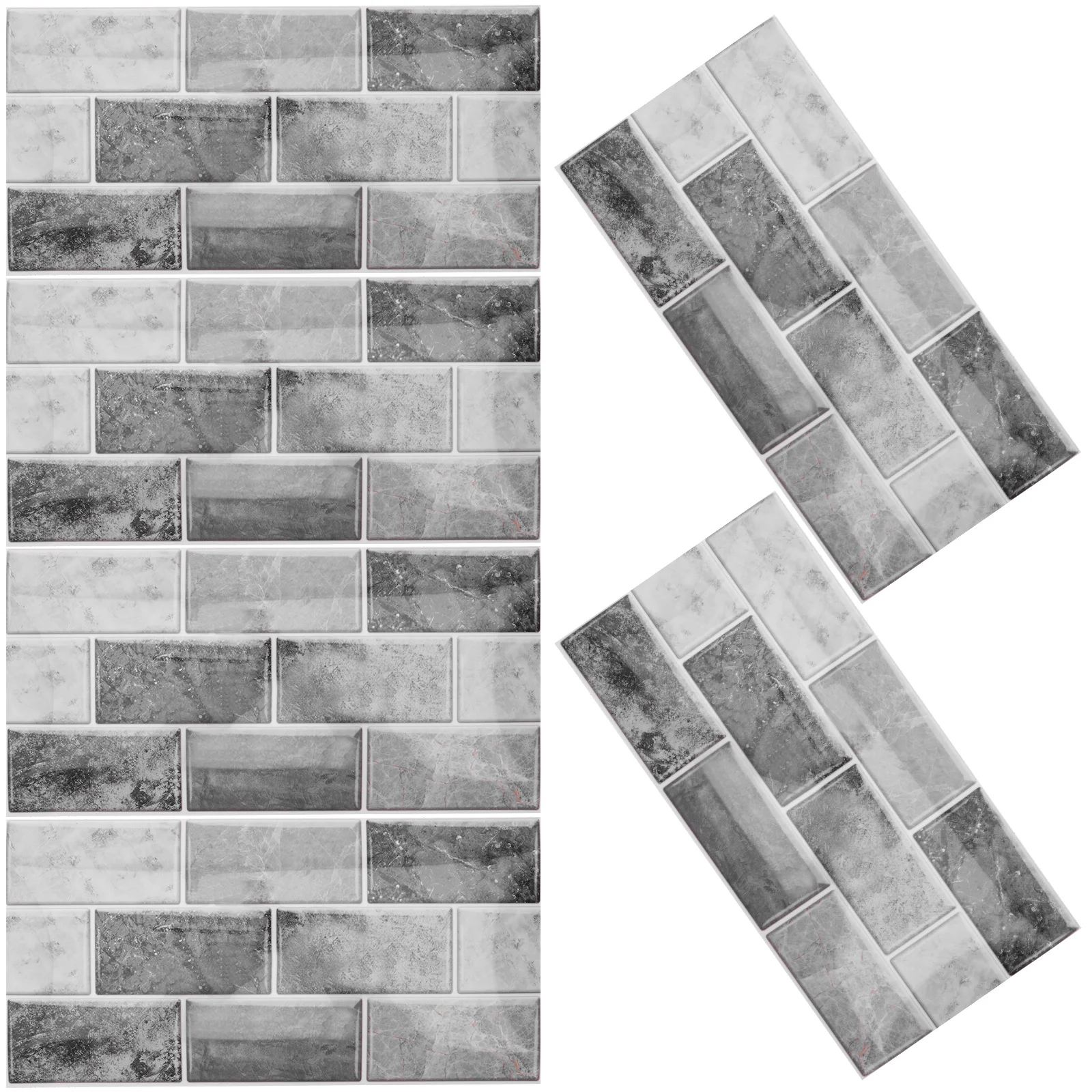 

6 Sheets PVC Waterproof Anti Oil Self Adhesive Tiles Square Sticker Wall Decor Kitchen Backsplash Bathroom Vinyl Home