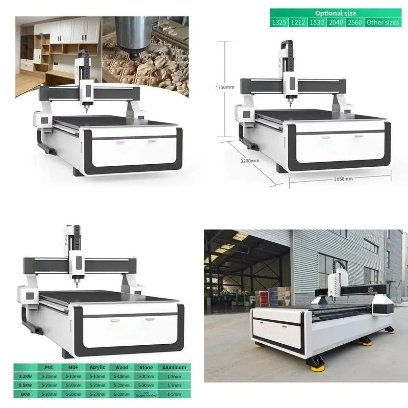 Multi-Function OEM 1325 2040 Woodworking Madera 3 Axis Routers Cnc MDF Wood Cutting 3d Plastic Wood CNC Router Machines