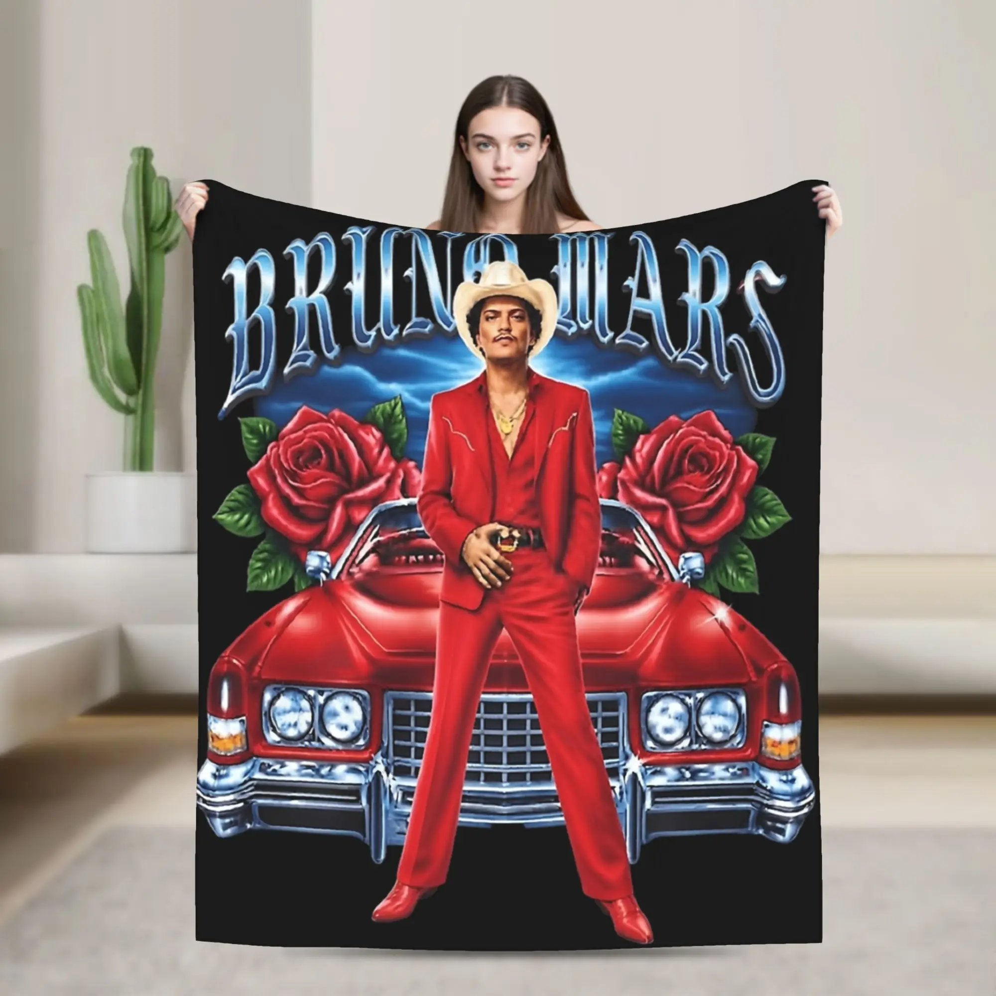 Bruno Mars Romantic Tour 2026 Blanket Multi-size Warm Cozy Fluffy  Throw Blankets for Sofa Couch and Bed