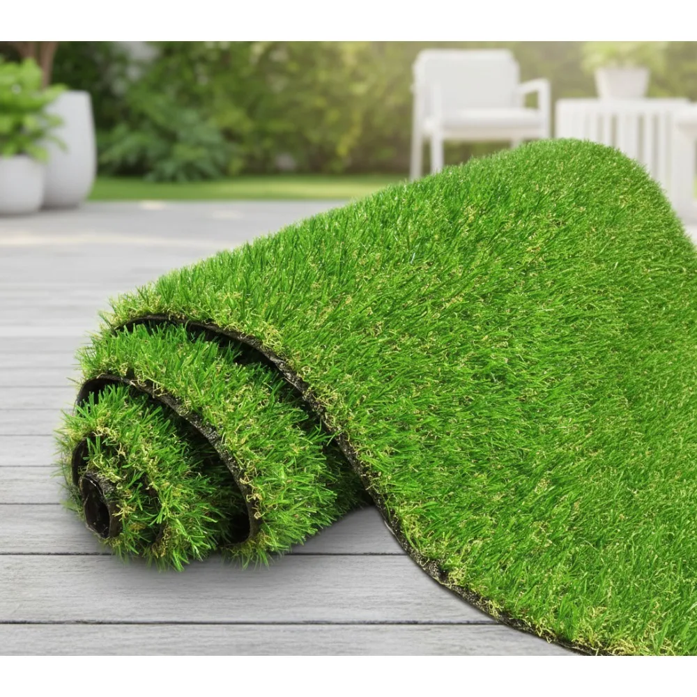 

Realistic Fake Grass Rug 4'10"x8' Indoor Outdoor Lawn with Drainage for Garden Balcony Pet Dogs