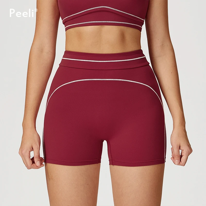 High Waist Yoga Shorts Women Clothes Tummy Control Biker Gym Shorts Fitness Leggings Naked Feel Running Workout Sports Bottoms