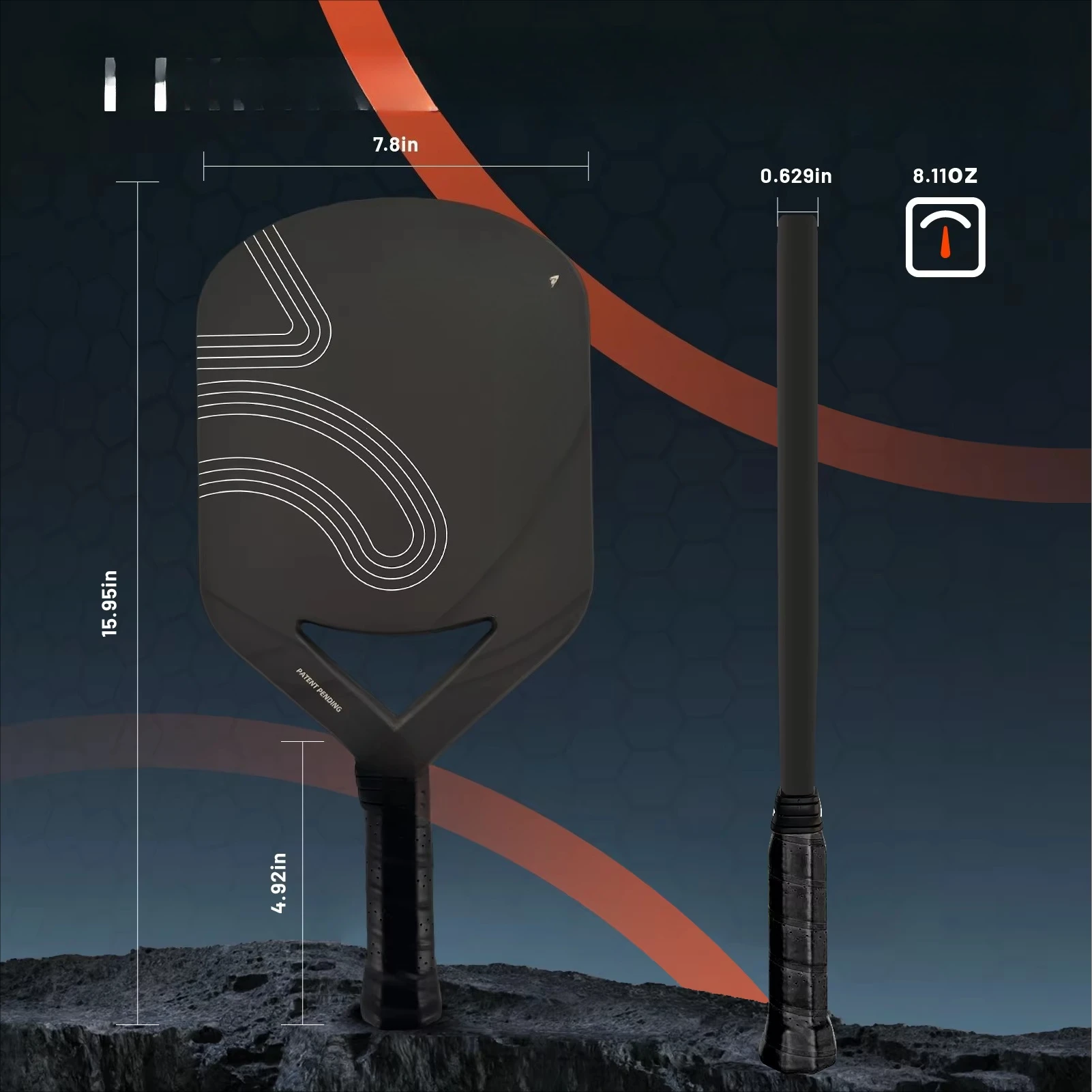 Paddle bola kimchi tanpa batas serat karbon 16mm