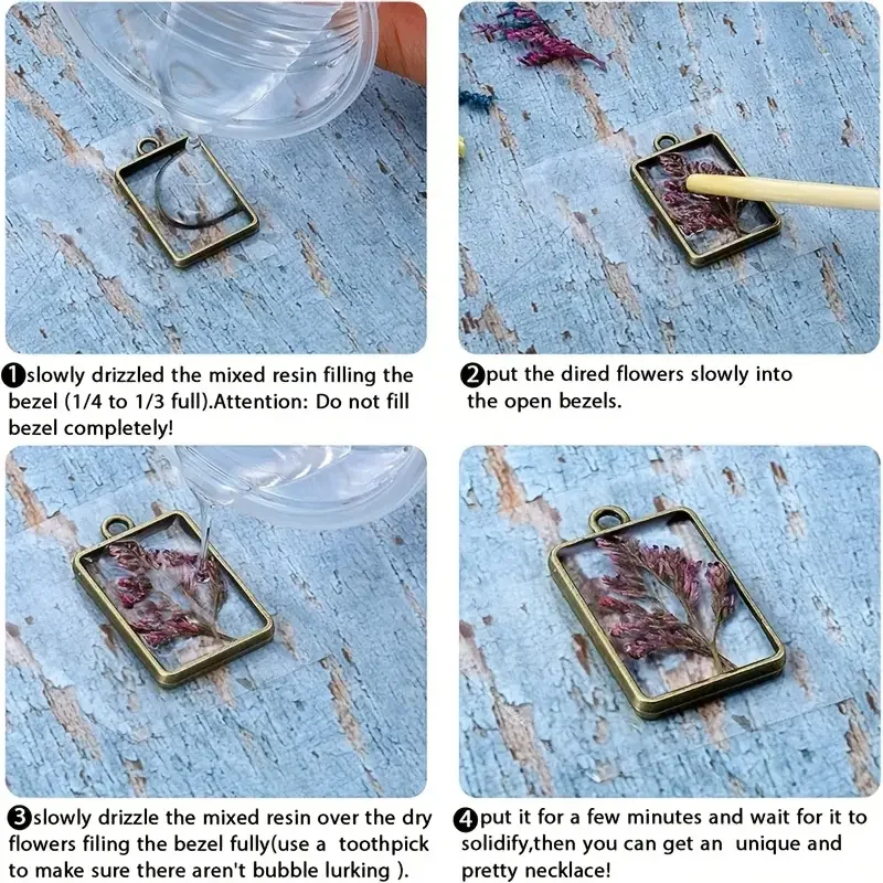30 Stück Metall geometrische Hohlrahmen Anhänger Charm UV Epoxidharz Handwerk Lünette für DIY Schmuckherstellung Zubehör – Detail 5