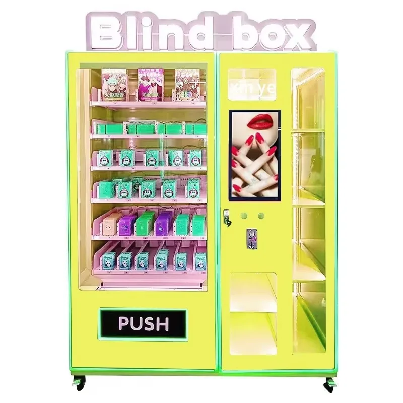Custom Automatic Makeup Makeup Eyelash Vending Machine Touch Screen Coin Token Steel Printing Machine Credit Card QR Code