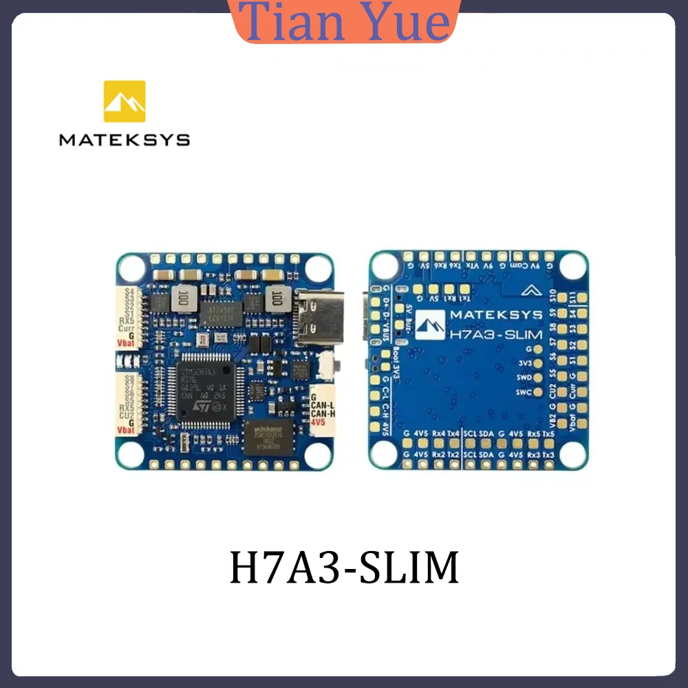 

Полетный контроллер Matek MATEKSYS H7A3-SLIM STM32H7A3RIT6 со встроенным ICM42688P для FPV-дронов на радиоуправлении, 2~8S LiPo, для гонок на дальние дистанции