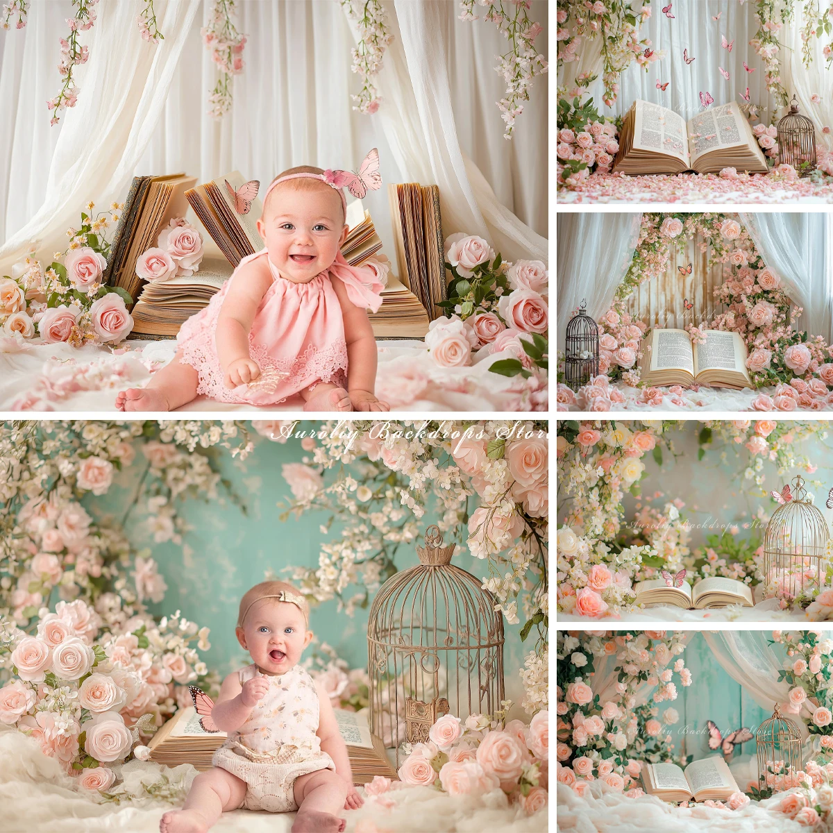 

Fairy Tale Book Backgrounds Cake Smash Kids Adult Photogrpahy Child Baby Photocall Props Princess Garden Photo Studio Backdrops