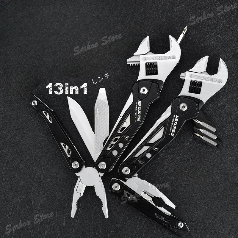 Multi-function adjustable wrench Outdoor tool combination pliers folding knife car multi-purpose maintenance open wrench