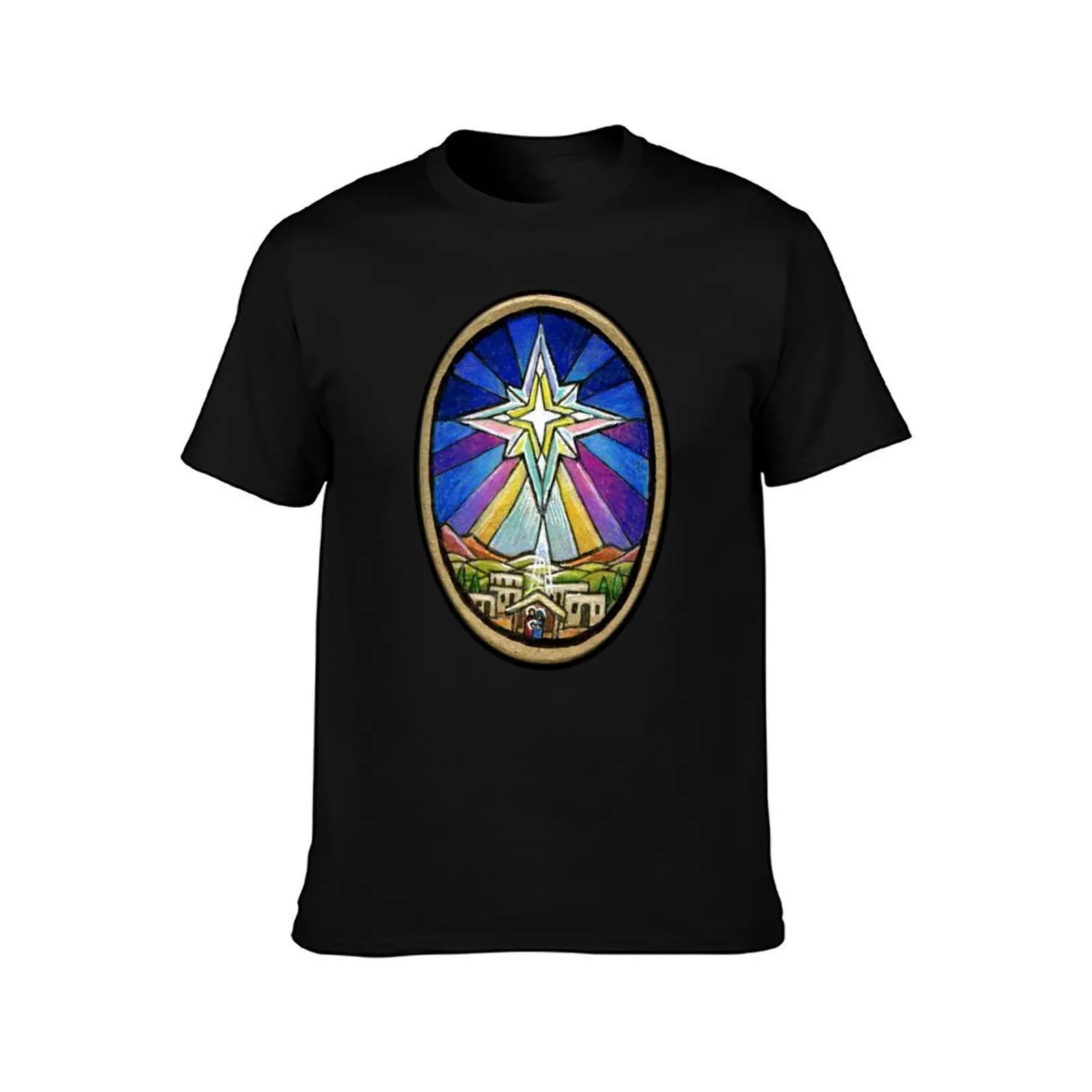 Christmas Star Over Bethlehem T-Shirt Summer Casual Cotton Tee Oversized Streetwear Tops Vintage Graphic Print 100% Cotton
