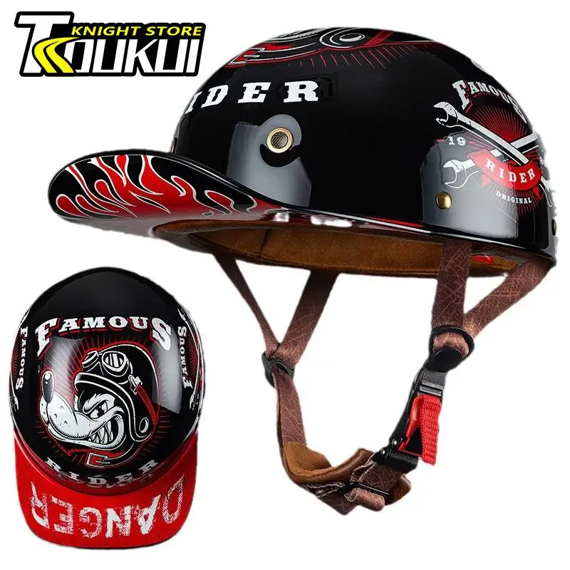 

Motorcycle Helmet Scooter Motorbike Moto Helmet Half Face Cycling Helmet Men Women Baseball Cap Multiple Patterns Casco Moto