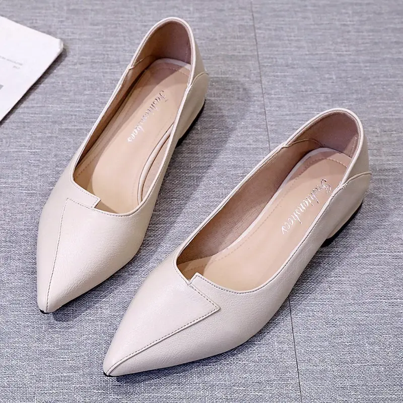 Pumps Women Shoes Shallow Chunky Heeled Pointed Toe Ladies Shoes Platform Soft Leather Women Fashion Dress Office High Heels