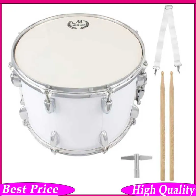 

Маршевый барабан-перкуссия профессиональный, музыкальный инструмент, барабан с палочками, ключом для настройки, 14 дюймов
