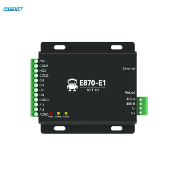 Controlador IO de puerta de enlace de adquisición de bordes Ethernet RS485 + 4DI + 2DO + 2AI CDSENET E870-E1 Control remoto Modbus TCP RTU MQTT DNS