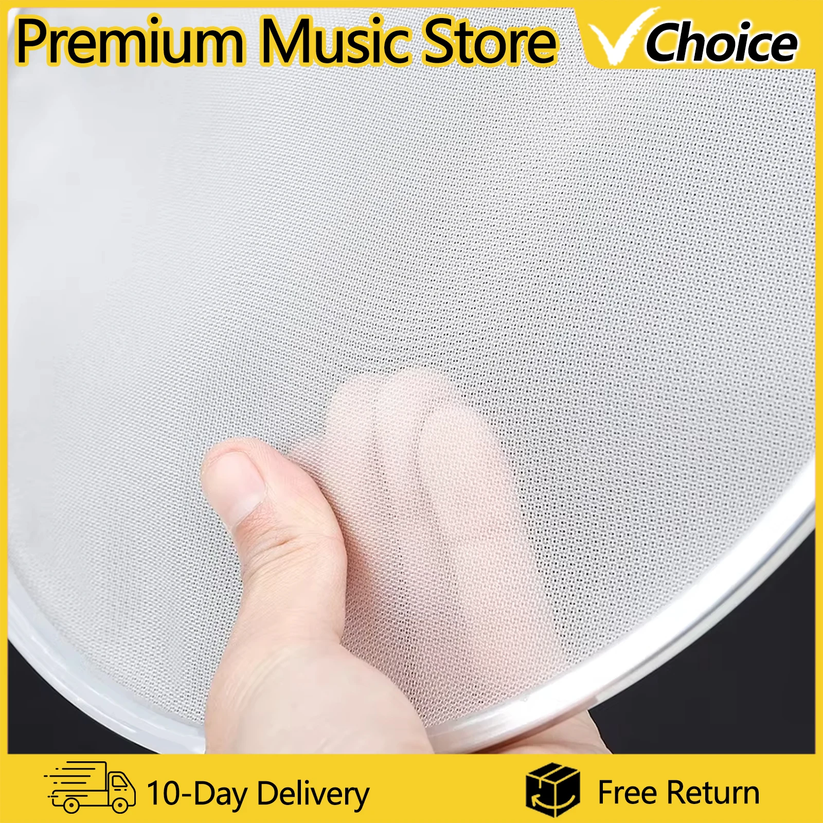 10 Inch Double Layer Drum Head Silent Drum Heads White Mesh Drum Skin  for Bass Drum Set Kit Percussion Musical Instrument Parts