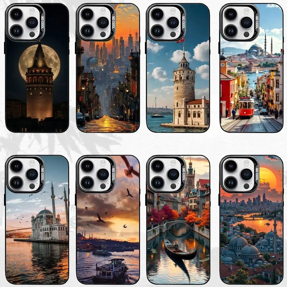 

Scenery Turkey Istanbul Phone Case For iPhone17,16,15,14,13,12,11 Plus,Pro Max Black Matte Shockproof Cover