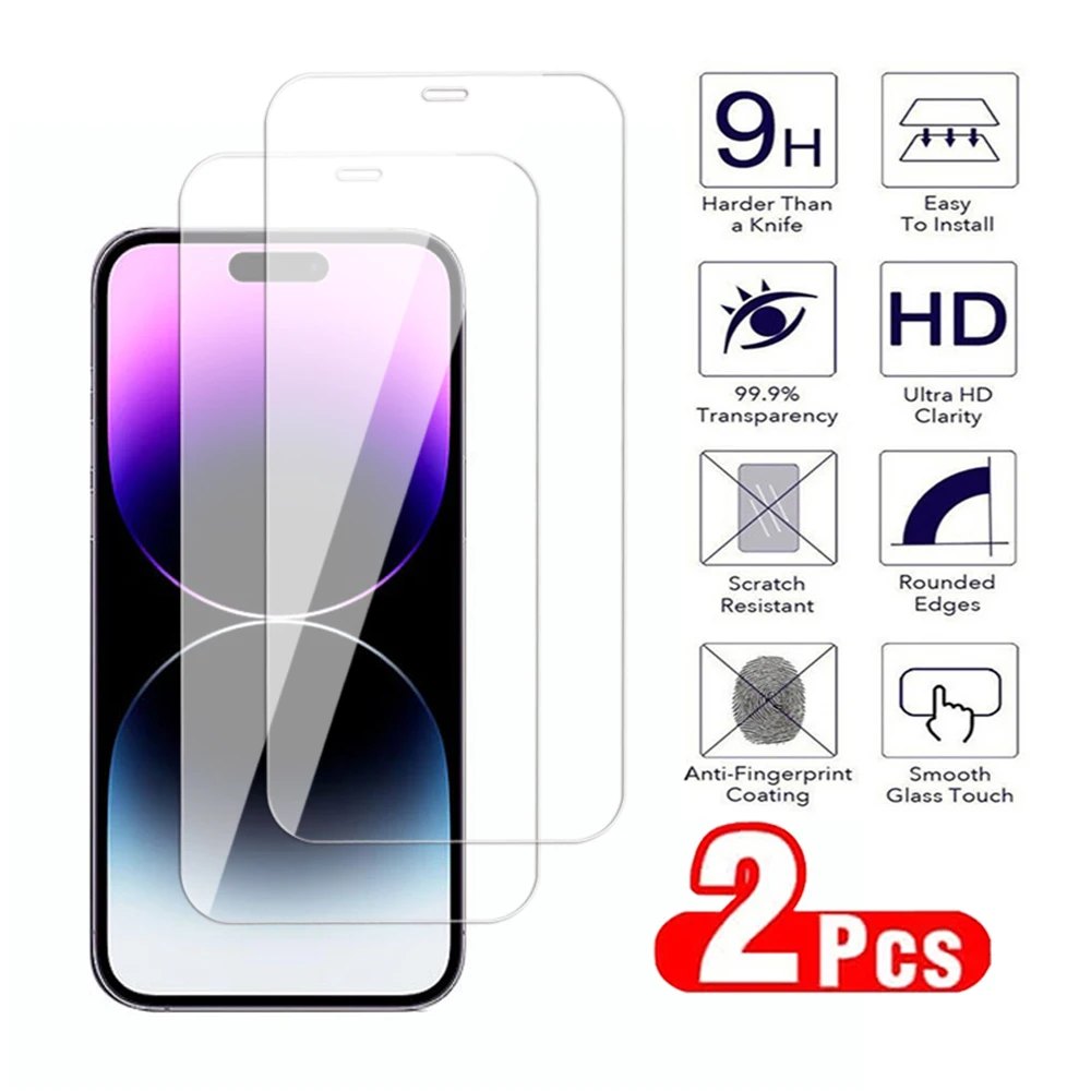 2Pcs 999D Tempered Glass For Apple iPhone 13 14 15 ProMax Screen Protector For iPhone 13 mini  Transparent Protective glass Film