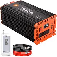 3000 Watt Power Inverter 12V DC to 110V/120V AC Converter Peak Power 6000W Car Inverter with LCD Display 3 AC Outlets, 2 USB