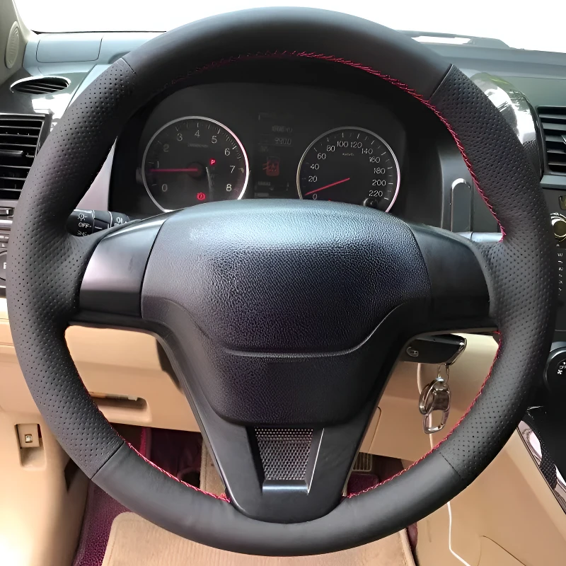 

For Honda CRV 07-11 models Hand-stitched steering wheel cover lightweight and breathable full coverage modification desig