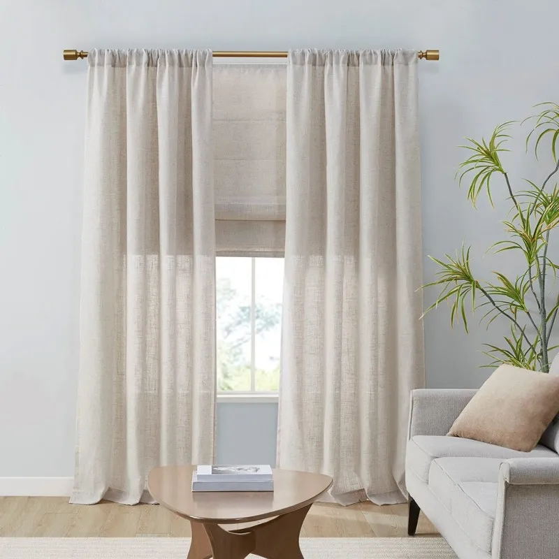 

Linen Blend Light Filtering Curtain Panel Pair(2 Pcs Window Panels)