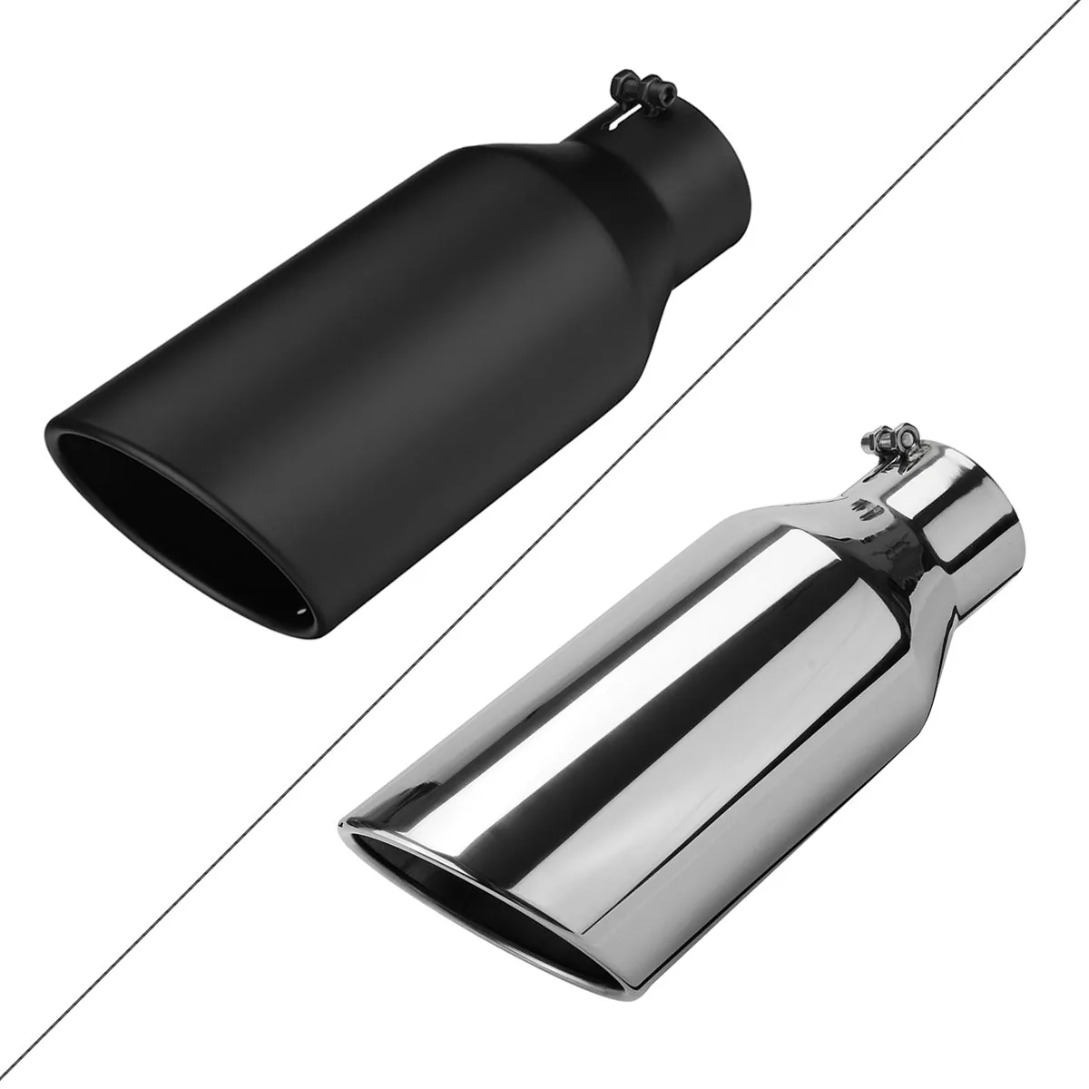 Universal Exhaust Tip 3inch Inlet 5inch Outlet 12inch Length Tailpipe Anti-Corrosive Car Straight Exhaust Tail Throat Tail Pipe