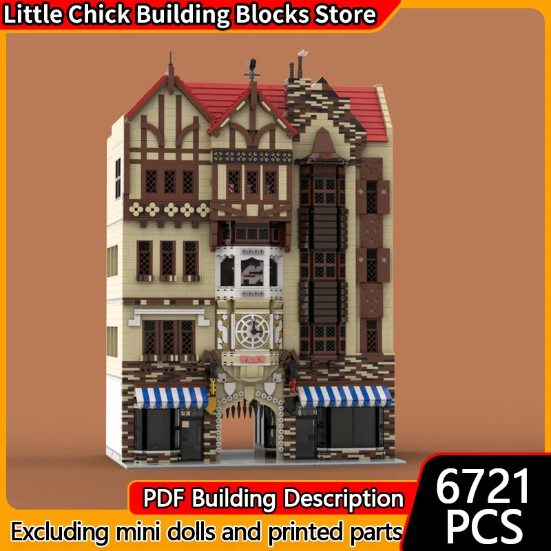 

Модель City Street View MOC, строительные кирпичи, Лондонский двор, перт, модульная технология, детские праздничные подарки, сборные игрушки, костюм