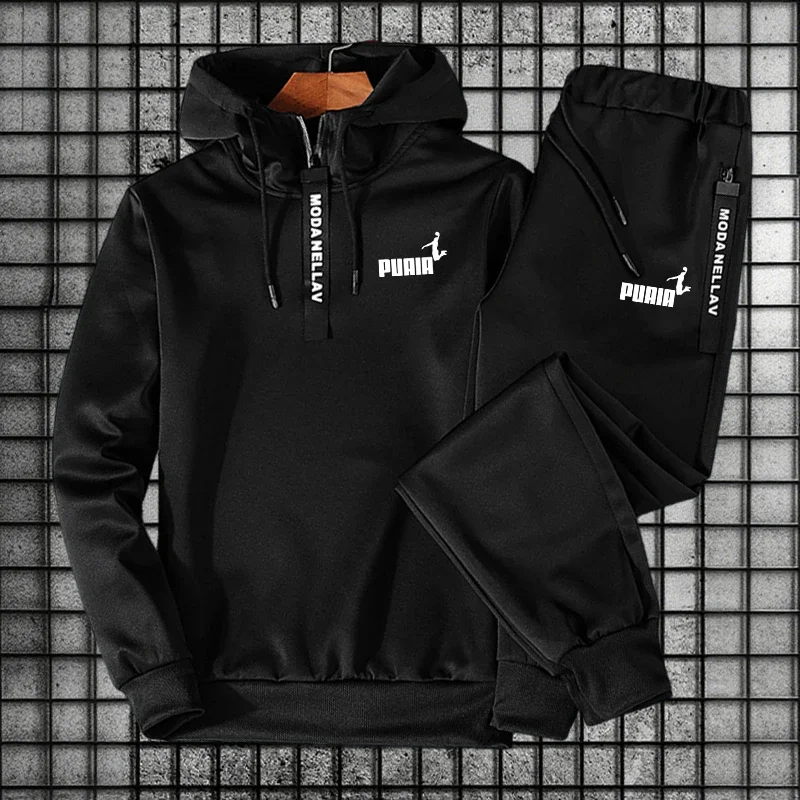 Men Women Set/Hoodie/Pants Autumn Winter Daily Casual Sports Jogging Suit 2026 New Fashion Tracksuit Half-Zip Hoodies Sweatpants