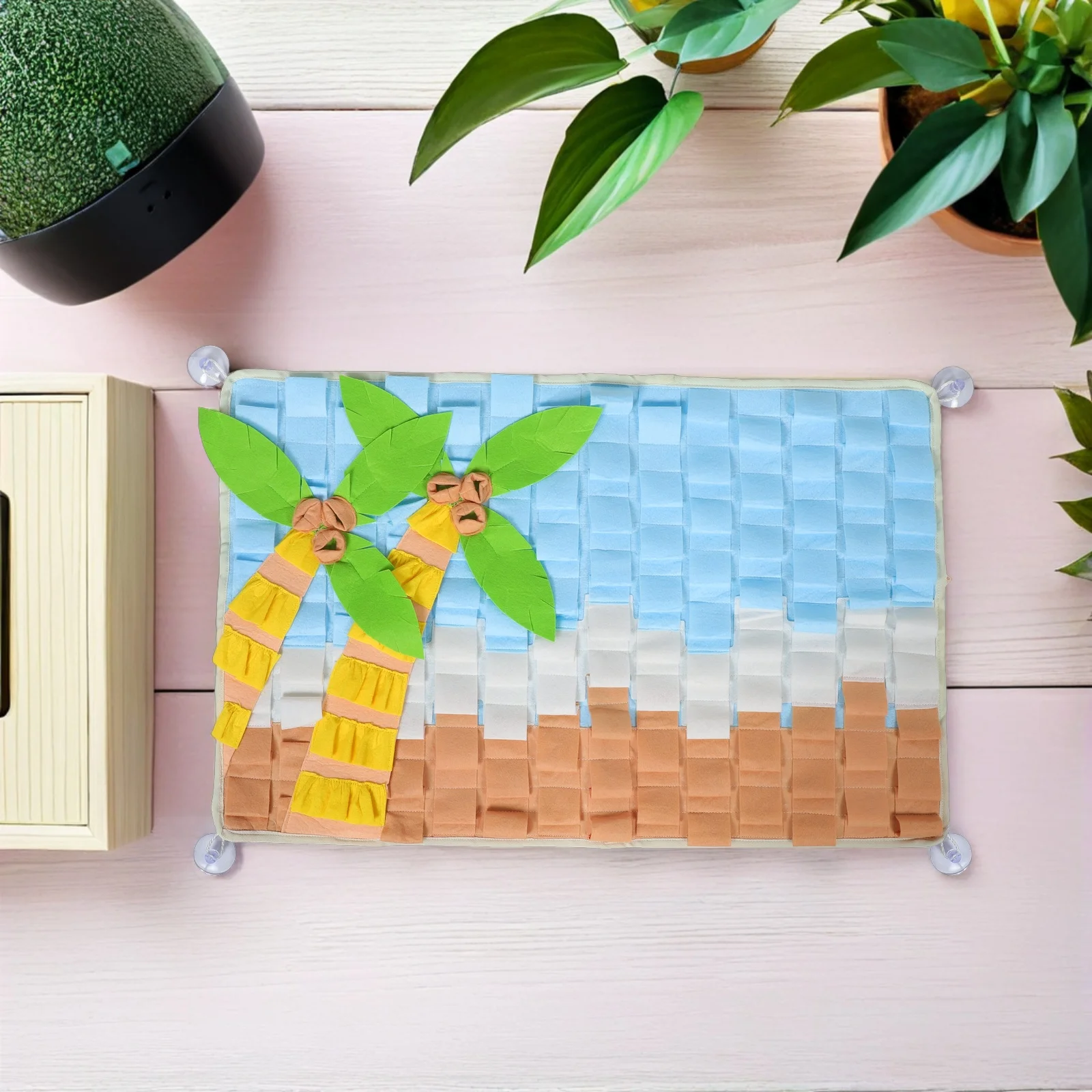 

Dog Snuffle Mat Interactive Pet Foraging Training Pad Polyester Coconut Tree Slow Feeding Small Medium Dogs Sniffing Mat Pet