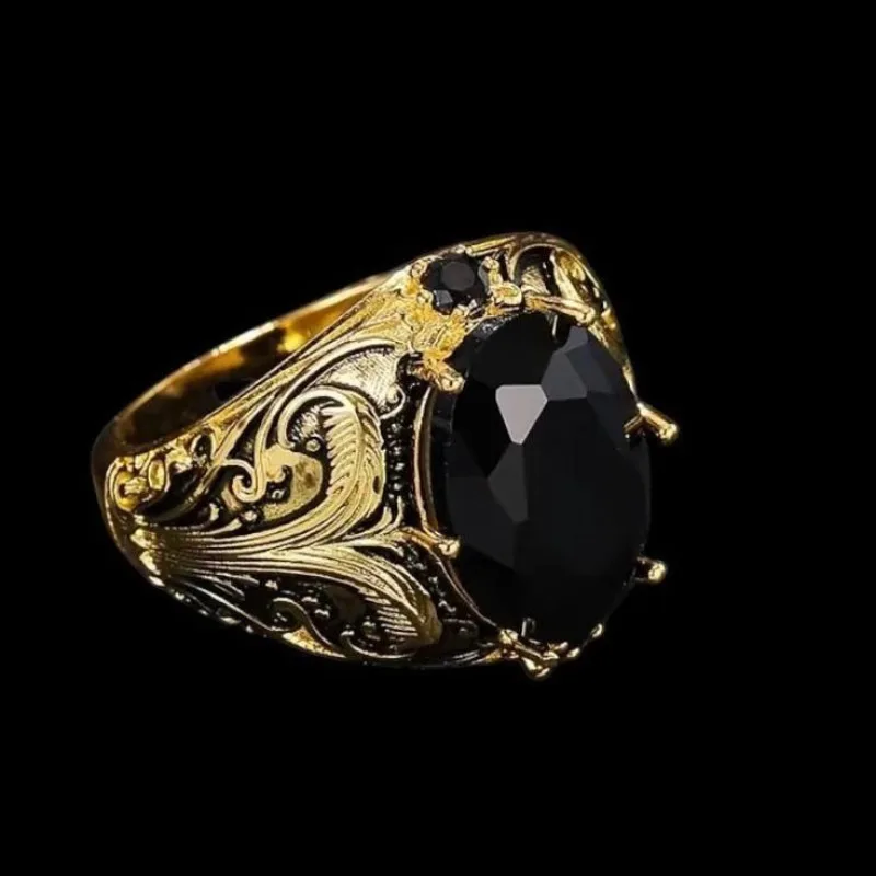 خواتم أوروبية وأمريكية جديدة بنمط عتيق ونقش شخصية فاخرة متعددة الاستخدامات للرجال والنساء #3