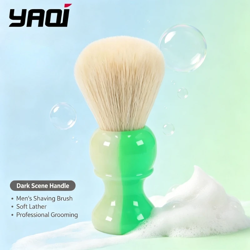 2026 YAQI JANUS BIFRONS 24mm Synthetic Cashmere Knot Mens Shaving Brush With Dark Seen Handle