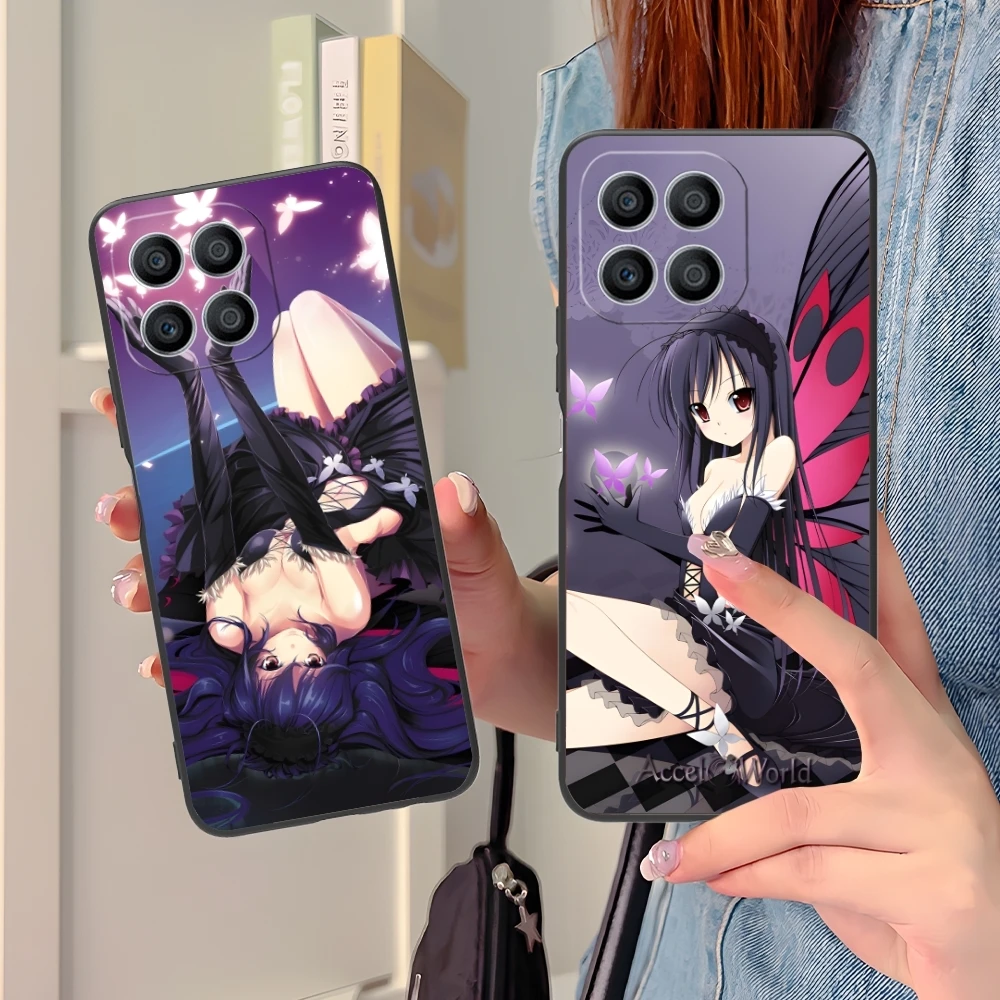 Accel World Kuroyuki hime Mobile Phone Case for Huawei Honor 90 80 70 60 50 30 20 10 9 8 7 Pro S SE Lite 5G Black Cover Shell