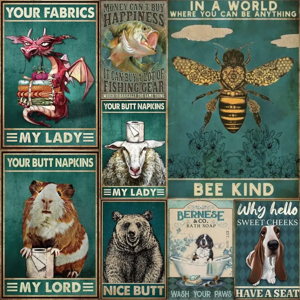 1 Stück Tier Metall Zinn Zeichen Drachen Kaffee Zauberstab Dekoration Aluminium Zeichen Küche Metall Zeichen Vintage Home Badezimmer Zauberstab