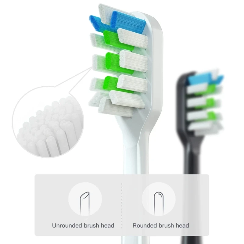 12pcs/Set Replacement Brush Heads For SOOCAS X3 X5 X3U X1 V1 V2 SOOCARE Head Bristle Clean Nozzles DuPont with Anti-dust Cap