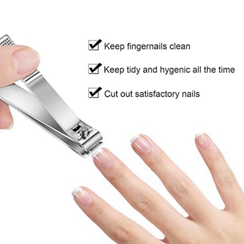 Toenail Clippers Straight Edge Toenail Clippers Stainless Steel Nail Clippers For Men Women Thick Nails, 6PCS,Silver image 4