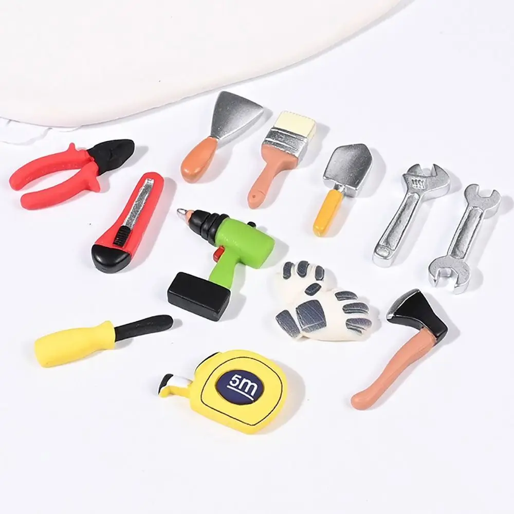 

14PCS Mixed Pattern Dollhouse Repair Tool Resin Screwdriver Hammer Wrench Scene Model Accessories Mulitoclor