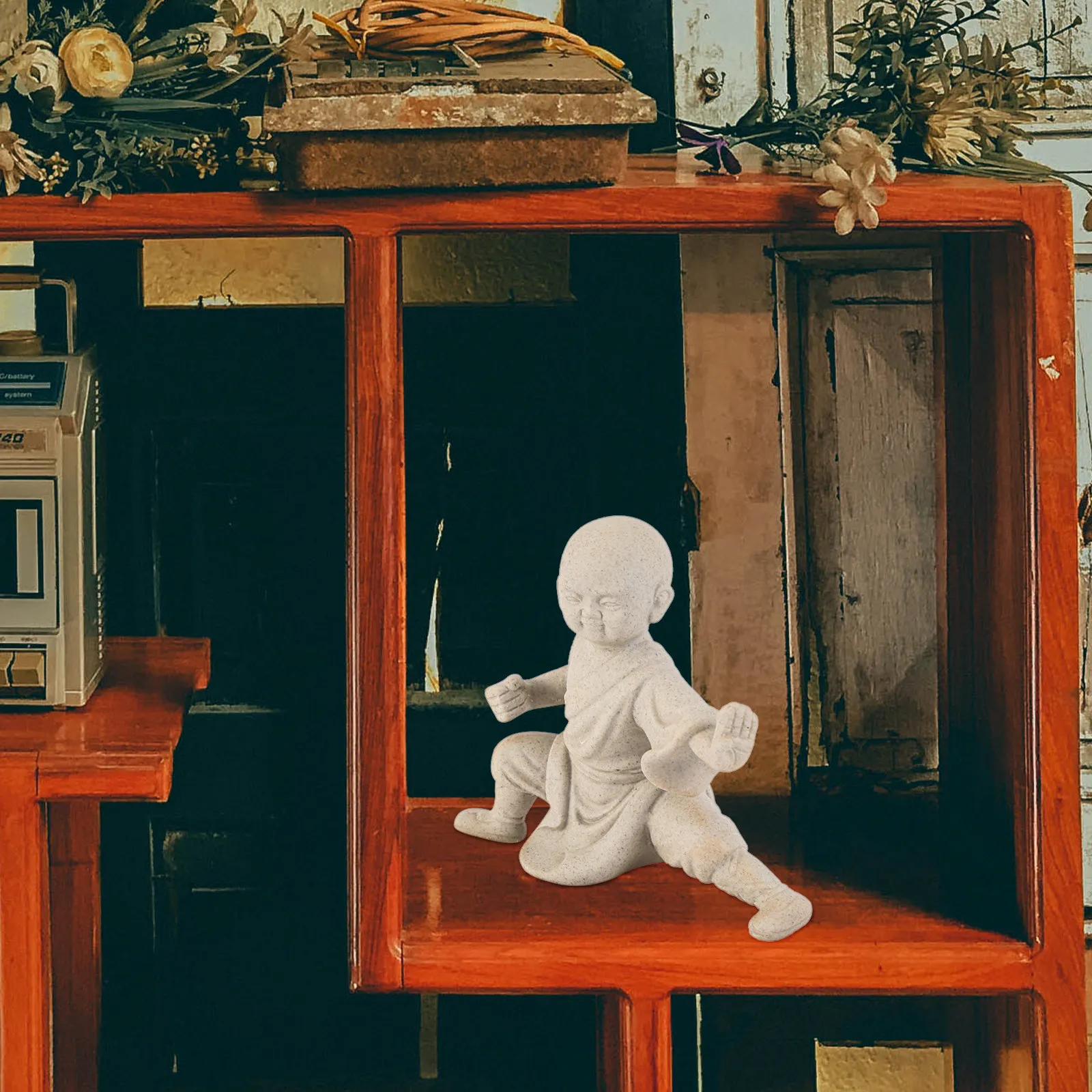 Aesthetic Room Decor Cute Ornaments Decorations Retro Home Accessories Creative Tea Table Monk Statue Desktop