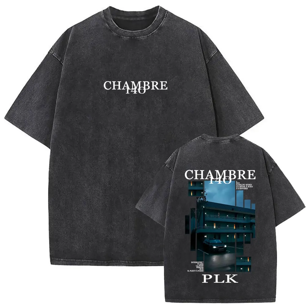 غسلها خمر مغني الراب PLK Chambre 140 ألبوم الجرافيك تي شيرت الرجال الهيب هوب موضة البوب الموسيقى تي شيرت الرجال عادية القطن تي شيرت