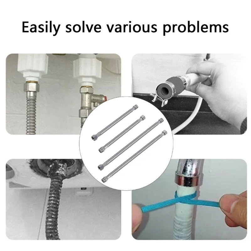 

Набор из 2 устойчивых к высокому давлению гибких труб из нержавеющей стали 304, шланг 3/8 дюйма для систем водоснабжения на и в