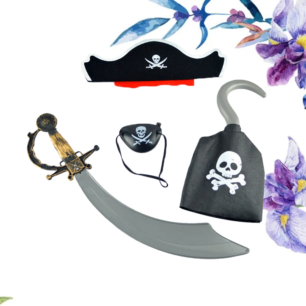 

4 Pcs Pirate Dressing Props Party Supplies Headdress Halloween Cosplay Accessary