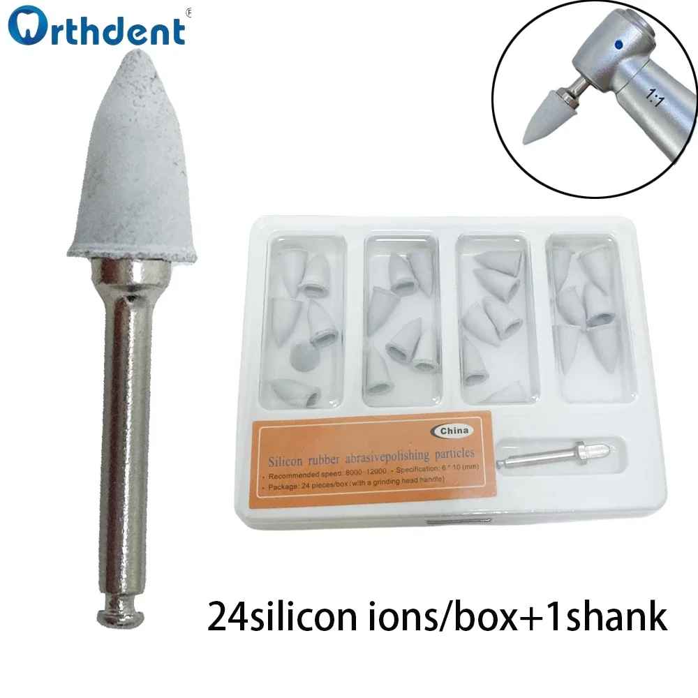 

1/2Set Dental Silicon Rubber Abrasivpolishing Particles Grinding Heads Wheel With Shank For Low-Speed Handpiece Dentistry Tools