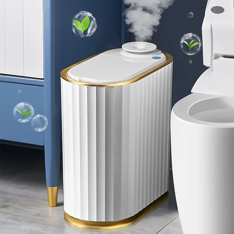 

Aromatherapy Smart Trash Can Bathroom Toilet Desktop Electronic Automatic Waste Garbage Bin with Air Freshener Home Appliances