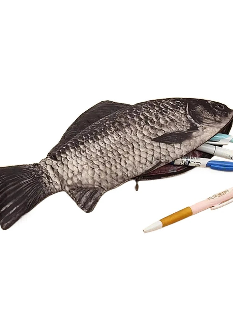 

Pencil Bag Carp Pen Bag Realistic Fish Shape Make-up Pouch Pen Pencil Case With Zipper Back To School Pencil Pouch Pen Bag