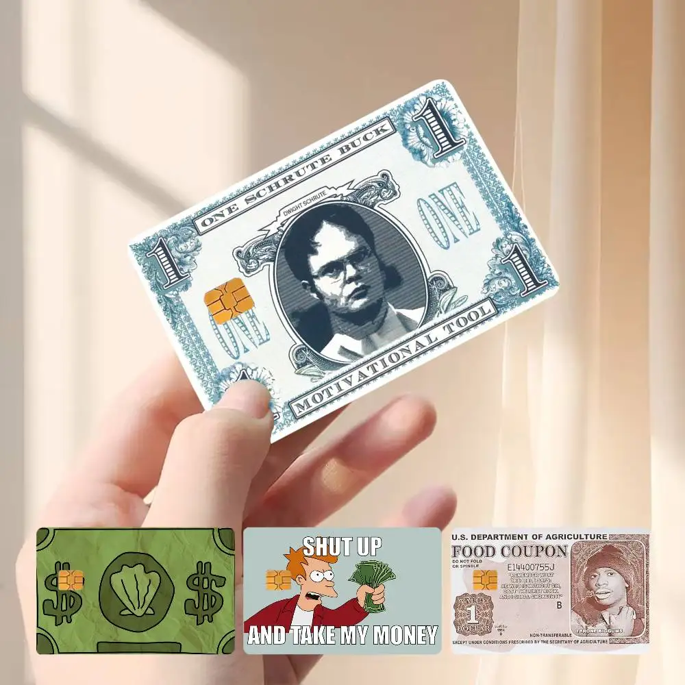 

Funny Money Dollars 4pcs 1Set Card Stickers Small Waterproof Chip 4PCS Card Sticker Anti-Scratch